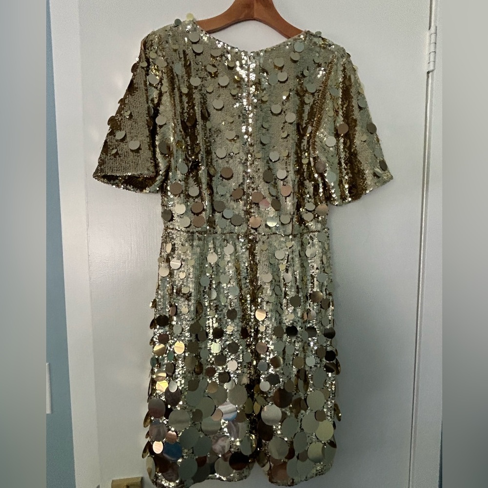 NWOT Boston Proper Size 8 Gold Sequin Women's Dress - Picture 7 of 9